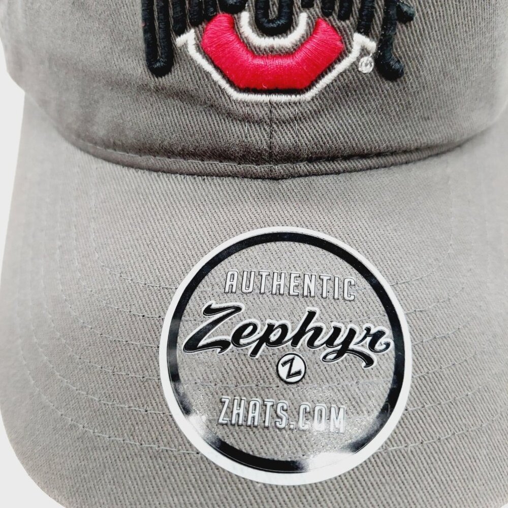 Ohio State Buckeyes NCAA Zephyr Gray Red Cap Hat Embroidered Buckle Strap - Picture 2 of 8